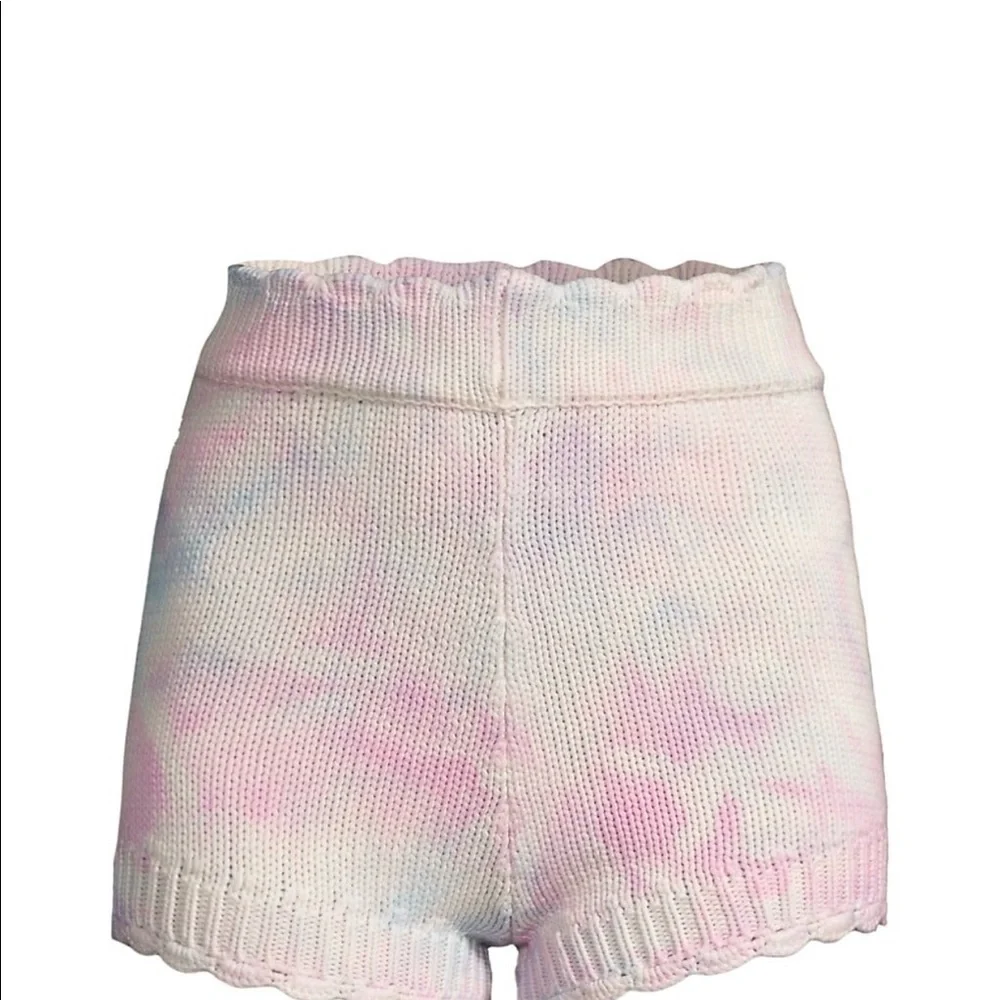 ๐ Karrisa Tie Dye Knit Scallop Shorts, Size L, Pink, White & Blue - Picture 15 of 17